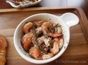 Roasted Shrimp with garlic-rosemary and thyme