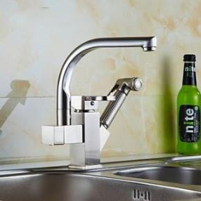 Total Copper Silver Multifunction Face Basin Hot Cold Water Tap Kitchen Faucet--faucetsdeal.com