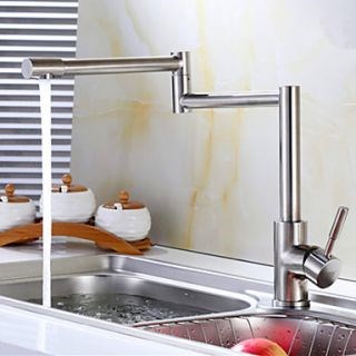 Stainless Steel Lead-Free Kitchen Mixer Tap Faucet Nickel Brushed Kitchen Faucet--Faucetsdeal.com