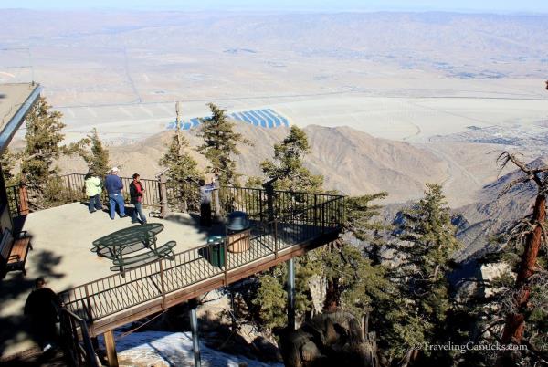 Palm Spring Mountain station lookout point - notice the snow under the platform