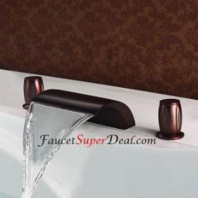 Oil-rubbed Bronze Finish Antique Style Waterfall Bathtub Faucet--FaucetSuperDeal.com