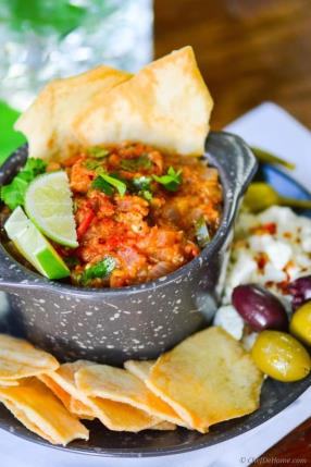 Vegan Roasted Eggplant and Tomato Party Dip Recipe - ChefDeHome.com