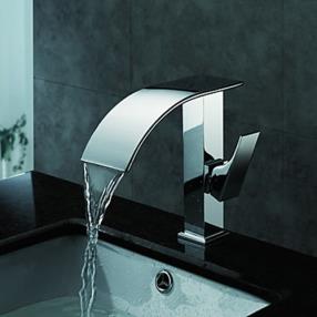 Contemporary Waterfall Bathroom Sink Faucet(Chrome Finish)-- FaucetSuperDeal.com