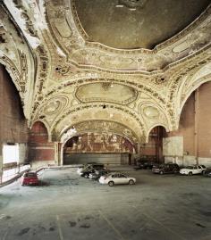 The 1929 Michigan Theater in Detroit, now a parking lot