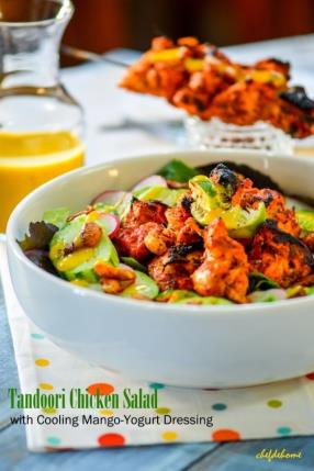 Indian Tandoori Chicken Salad Recipe -ChefDeHome.com