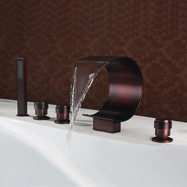 ORB Black Cold and Hot Switch Bronze Sidespray Bathtub Faucet --Faucetsdeal.com 