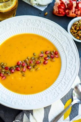 Roasted Butternut Squash Soup with Goat Cheese Recipe - ChefDeHome.com