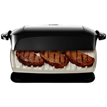 We use the George Forman grill to cook vegetables, fish and chicken The food is cooked very quickly with nice grill marks and a tasty flavor