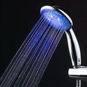 Chrome Finish Contemporary Blue LED Hand Shower--Faucetsmall.com