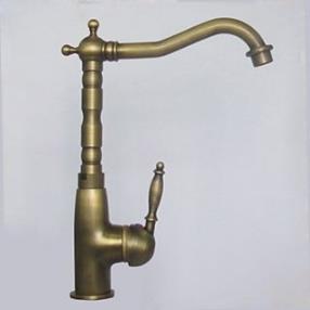 Classic Antique Brass Kitchen Faucet--FaucetSuperDeal.com