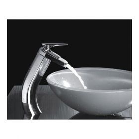 Chrome Finish Waterfall Cold and Hot Bathroom Sink Faucet--FaucetSuperDeal.com