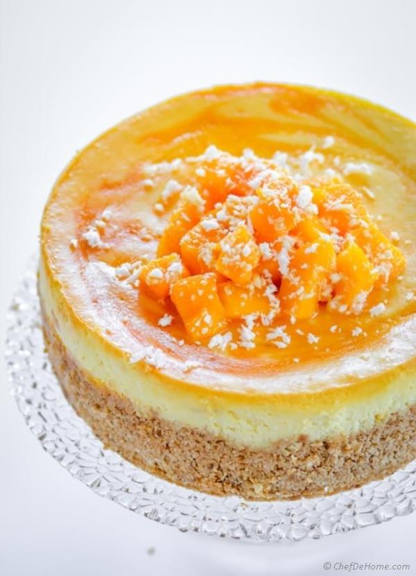 Mango Cheesecake Recipe -ChefDeHome.com