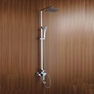 Contemporary Rain Shower Handshower Included Brass Chrome Shower Faucet--Faucetsdeal.com