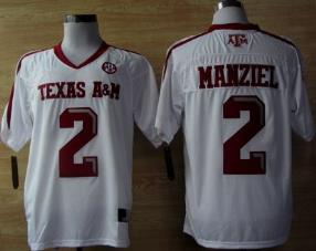 Youth Texas A M Aggies 2 Johnny Manziel White Football Authentic NCAA Jerseys