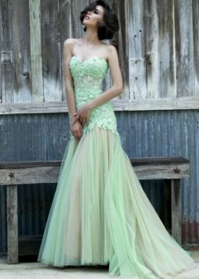  Floral Lace Tulle Sherri Hill 11155 Fitted Gown