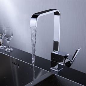 Contemporary Chrome Finish Brass Kitchen Faucet--Faucetsmall.com