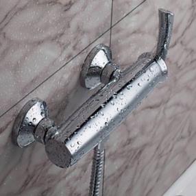 Modern Wall Mount Chrome Finish Solid Brass Shower Faucet--Faucetsmall.com