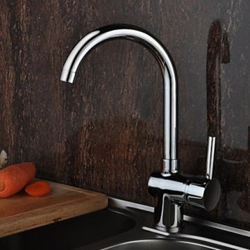 Solid Brass Deck Mounted Kitchen Faucet - Chrome Finish--Faucetsmall.com