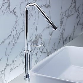 Contemporary Brass Bathroom Sink Faucet (Chrome Finish)--Faucetsuperseal.com