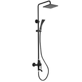 Black Painting Finish Contemporary Three Holes Single Handle Sidespray Waterfall Shower Faucet--Faucetsmall.com
