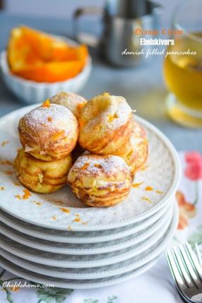 Orange-Cream Ebelskivers - Danish-style Filled Pancakes Recipe - ChefDeHome.com