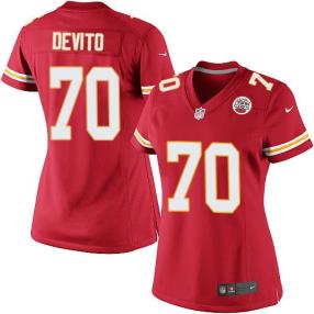 Women's Kansas City Chiefs Nike NFL Elite Mike DeVito Red #70 Jerseys Home