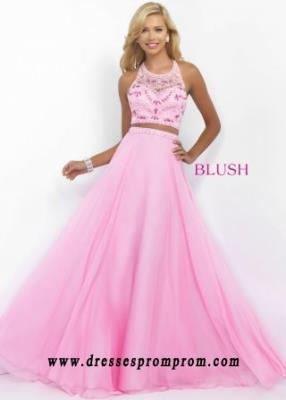 2016 Blush Prom 9916 Trendy Beaded Halter Style Prom Dress Online