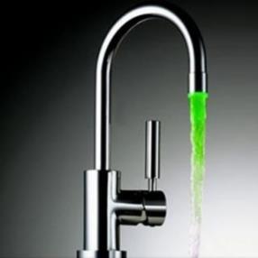 Solid Brass Pull Down Kitchen Faucet with Color Changing LED Light--FaucetSuperDeal.com