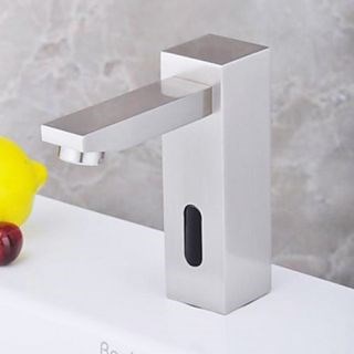 Nickel Brushed Bathroom Sink Faucet with Hydropower Automatic Sensor (Cold)--FaucetSuperDeal.com