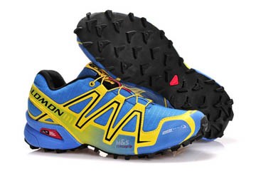 Mens Salomon Speed Cross 3 Running trainers Outdoor Athletic Sneakers yellow blue