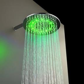 12 inch Brass Shower Head with Color Changing LED Light--FaucetSuperDeal.com