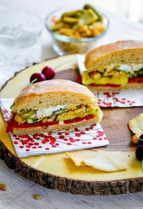 Grilled Vegetables and Smashed Chickpeas Sandwich Recipe - ChefDeHome.com