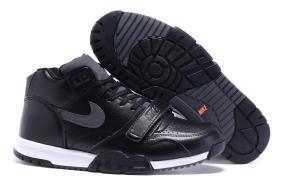 French Open Black Upper White Outsole Mens Shoes On Sale Fragment Design x NikeCourt Air Trainer 1 Mid 2016 Newest