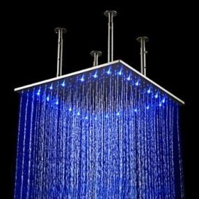 20 Inch Stainless Steel Shower Head with Color Changing LED Light--Faucetsmall.com