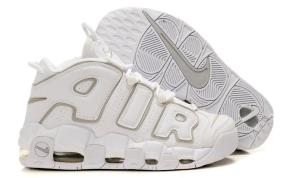 Cheap Fashion Nike Air More Uptempo Retro Basketball White Silver Mens Shoes