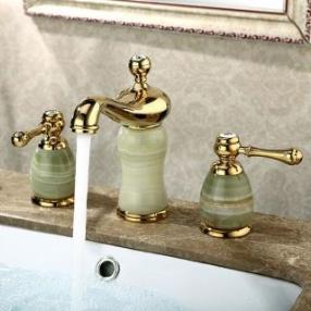 Bathroom Sink Faucet Widespread Contemporary Design Ti-PVD Finish Faucet--Faucetsdeal.com  