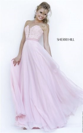 Affordable Sherri Hill 32180 Blush Nude Strapless Beaded Evening Gown 2015