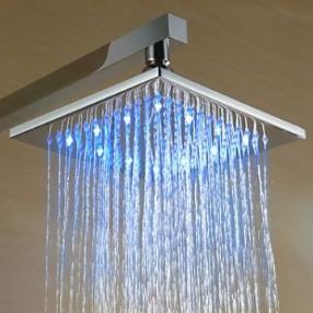 Color Changing LED Shower Faucet with 8 inch Shower Head and Hand Shower--Faucetsmall.com