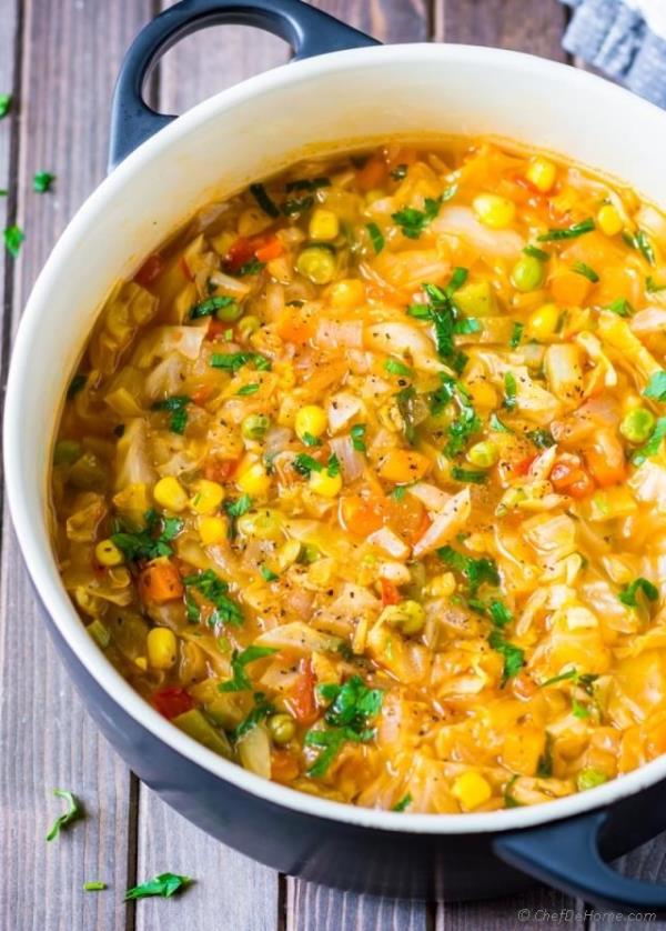 Vegetarian Cabbage Soup Recipe -ChefDeHome.com