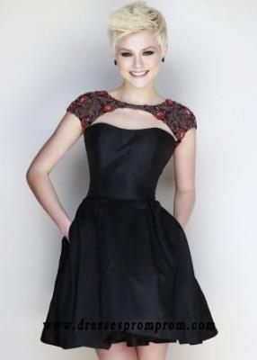 Multi Beaded Cutout Neckline Black Homecoming Dress Buy