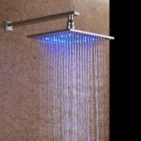 10 inch Brass Shower Head with Color Changing LED Light--Faucetsmall.com