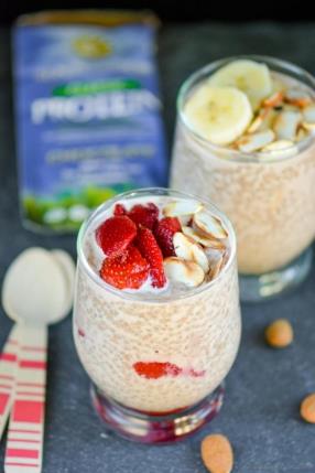 Sunwarrior Protein Review - Chocolate Almond Chia Breakfast Pudding Recipe -ChefDeHome.com