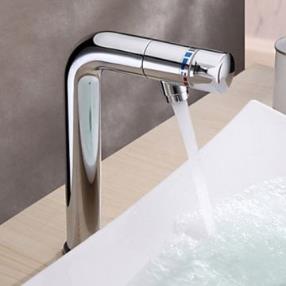 Contemporary Brass Bathroom Sink Faucet with Revolvable Spout (Tall)--Faucetsmall.com