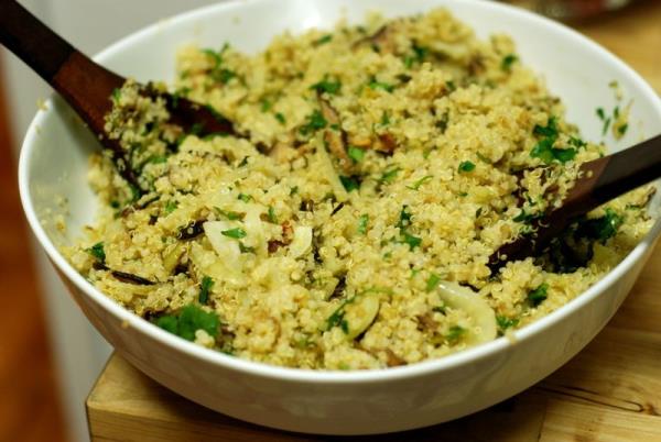 Quinoa Salad with Shiitakes and Fennel