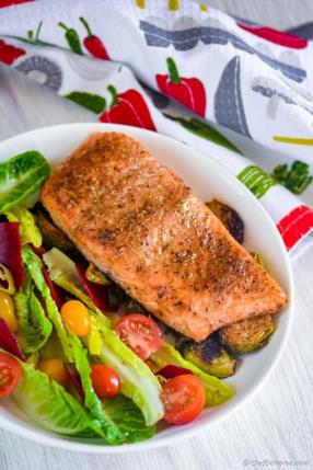 Cedar Plank Salmon with Beets Salad Recipe - ChefDeHome.com
