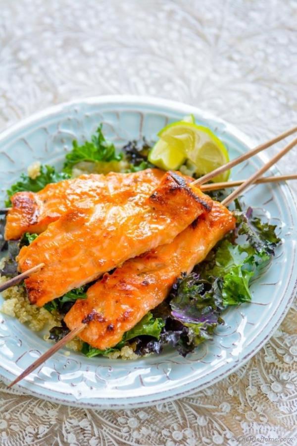 Miso Ginger Salmon with Kale and Quinoa Recipe - ChefDeHome.com