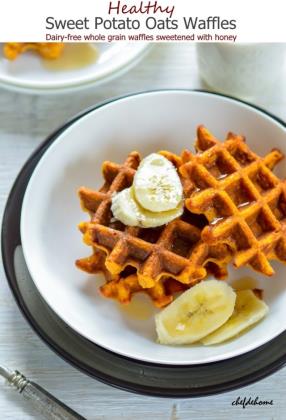 Healthy Sweet Potato Oats Waffles Recipe -ChefDeHome.com