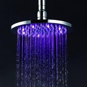 8 Inch Brass Shower Head with Color Changing LED Light--Faucetsmall.com