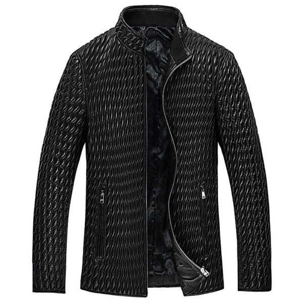CWMALLS Custom Quilted Leather Bomber Jacket CW850009