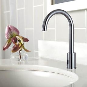 Chrome Finish Brass Sensor Bathroom Sink Faucet--Faucetsmall.com